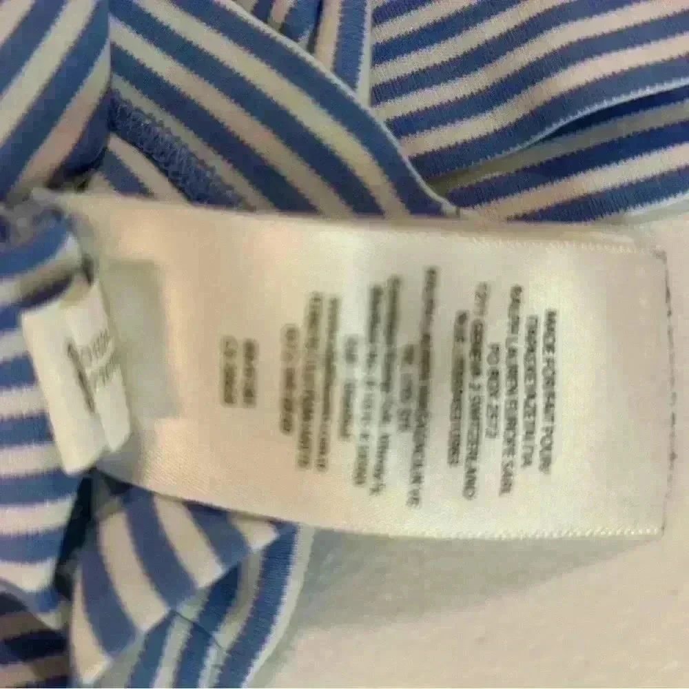 Ralph Lauren Short Sleeve Polo Shirt. Blue & White Striped. Men’s.